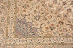 Details of Luxurious Light Ivory Fine Floral Silk Persian Gonbad Design Square Qum Rug 72738 by Nazmiyal Antique Rugs