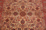 Details of Luxurious Small Size Fine Weave Floral Design Vintage Ivory Persian Silk Qum Rug 70807 by Nazmiyal Antique Rugs