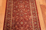 Details of Red Fine Floral Luxurious Vintage Persian Qum Silk Hallway Runner Rug 72787 by Nazmiyal Antique Rugs