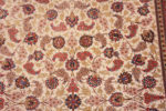 Details of Small Fine Ivory Color Floral Design Vintage Persian Silk Qum Luxury Rug 70809 by Nazmiyal Antique Rugs