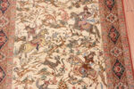 Details of Small Artistic Pictorial Hunting Scene Design Luxurious Vintage Persian Silk Qum Rug 72775 by Nazmiyal Antique Rugs