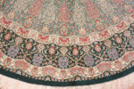 Florals of Luxurious Fine Weave Intricate Floral Medallion Pattern Round Shape Vintage Persian Silk Qum Rug 72785 by Nazmiyal Antique Rugs