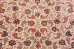 Florals of Small Fine Ivory Color Floral Design Vintage Persian Silk Qum Luxury Rug 70809 by Nazmiyal Antique Rugs