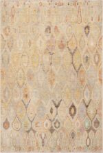 Light Cream Tribal Contemporary Room Size Rug 11291 by Nazmiyal Antique Rugs