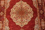 Medallion of Fine Floral Small Luxurious Vintage Persian Silk Qum Rug 72784 by Nazmiyal Antique Rugs