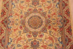 Medallion of Fine Artistic Small Floral Vintage Luxurious Persian Silk Qum Rug 72783 by Nazmiyal Antique Rugs