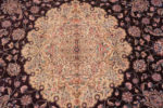 Medallion of Fine Luxurious Purple Color Vintage Persian Silk Qum Rug 72753 by Nazmiyal Antique Rugs