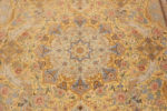 Medallion of Luxurious Light Gold Color Fine Room Size Vintage Persian Silk Qum Rug 72746 by Nazmiyal Antique Rugs