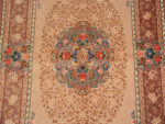 Medallion of Luxurious Small Fine Floral Vintage Persian Silk Qum Rug 72781 by Nazmiyal Antique Rugs