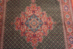 Medallion of Small Artistic Green Background Fine Luxurious Vintage Qum Persian Silk Rug 72761 by Nazmiyal Antique Rugs
