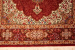 Motifs of Fine Floral Small Luxurious Vintage Persian Silk Qum Rug 72784 by Nazmiyal Antique Rugs