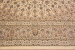 Motifs of Luxurious Light Ivory Fine Floral Silk Persian Gonbad Design Square Qum Rug 72738 by Nazmiyal Antique Rugs