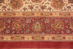 Motifs of Luxurious Room Size Ivory Allover Floral Design Fine Vintage Silk Persian Qum Rug 72757 by Nazmiyal Antique Rugs