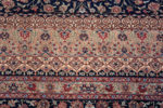 Motifs of Luxurious Room Size Silk Vintage Blue Persian Fine Qum Gonbad Design Rug 72741 by Nazmiyal Antique Rugs