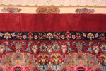 Signature of Fine Long Narrow Gallery Size Vintage Garden Design Silk Persian Qum Rug 72743 by Nazmiyal Antique Rugs