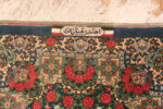 Signature of Fine Small Green Floral Vintage Persian Silk Qum Rug 72779 by Nazmiyal Antique Rugs
