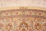 Signature of Light Ivory Fine Vintage Persian Gonbad Design Round Silk Qum Rug 72739 by Nazmiyal Antique Rugs