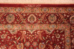 Signature of Red Fine Floral Luxurious Vintage Persian Qum Silk Hallway Runner Rug 72787 by Nazmiyal Antique Rugs