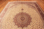 Top of Fine Room Size Vintage Persian Luxury Gonbad Design Silk Qum Rug 72759 by Nazmiyal Antique Rugs