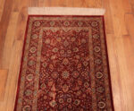 Top of Red Fine Floral Luxurious Vintage Persian Qum Silk Hallway Runner Rug 72787 by Nazmiyal Antique Rugs