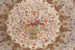 Vase of Luxurious Small Size Fine Weave Artistic Floral Design Vintage Persian Silk Qum Rug 72766 by Nazmiyal Antique Rugs