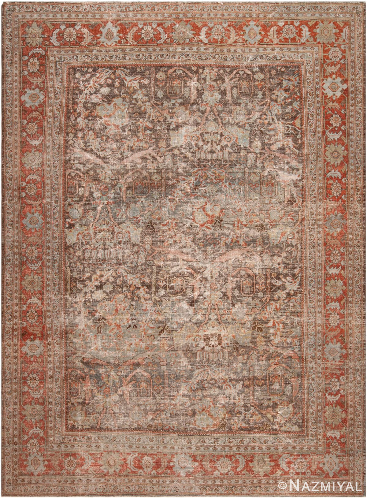 Antique Persian Sultanabad Area Rug 72812 by Nazmiyal Antique Rugs