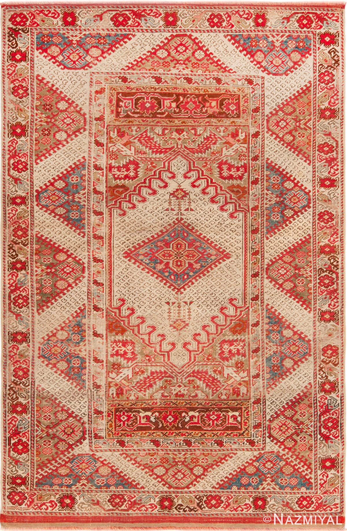 Antique Turkish Ghiordes Geometric Rug 72838 by Nazmiyal Antique Rugs