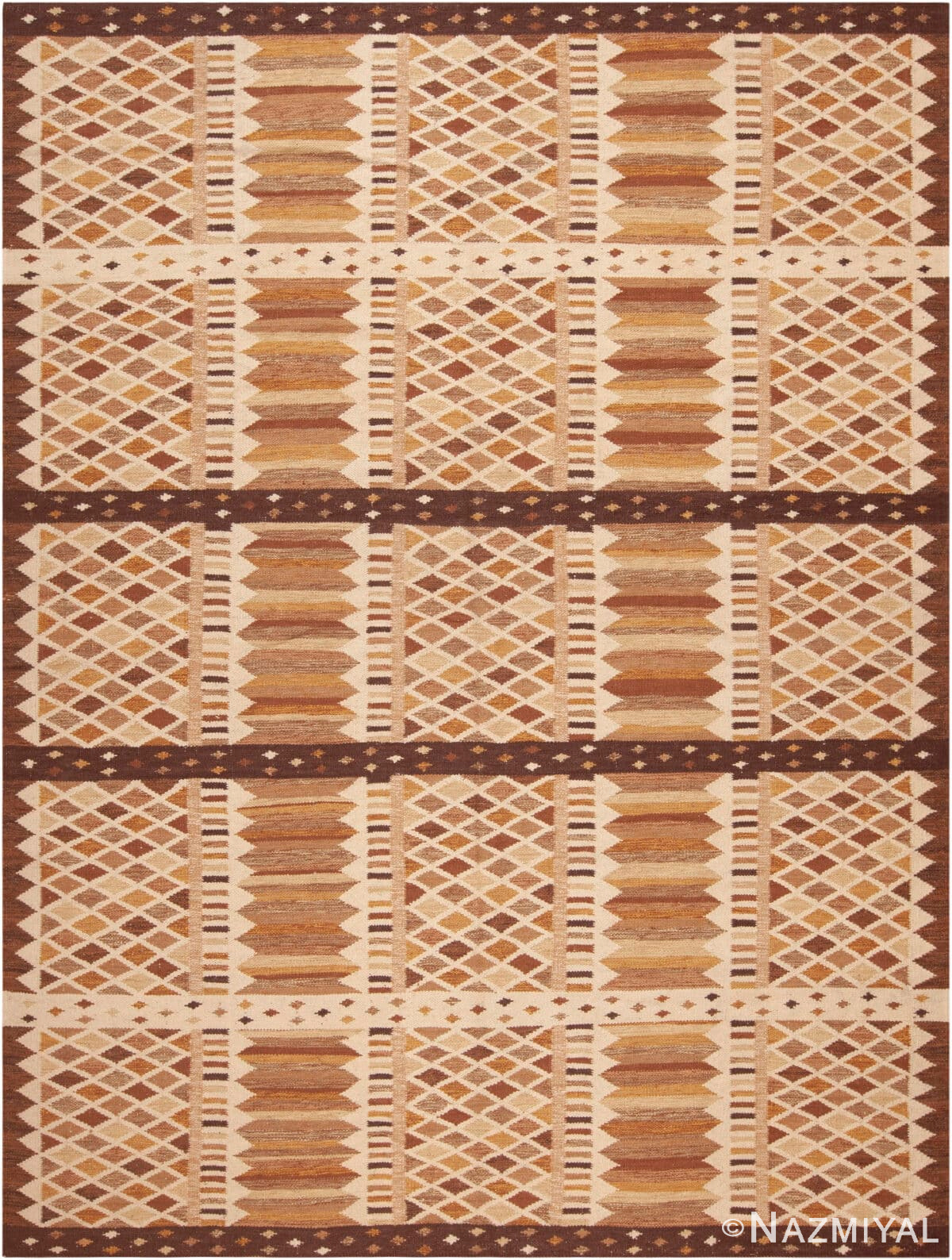 Mid-Century Modern Swedish Design Kilim Area Rug 72850 by Nazmiyal Antique Rugs