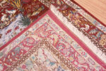 Weave of Fine Artistic Hunting Scene Design Small Vintage Persian Qum Silk Rug 72776 by Nazmiyal Antique Rugs
