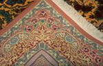 Weave of Fine Small Artistic Gold Color Luxurious Vintage Persian Silk Qum Rug 72773 by Nazmiyal Antique Rugs