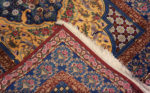 Weave of Fine Small Luxurious Silk Pile Gold Color Vintage Persian Qum Rug 72772 by Nazmiyal Antique Rugs