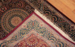 Weave of Luxurious Fine Floral Vintage Persian Silk Qum Hallway Runner Rug 72790 by Nazmiyal Antique Rugs