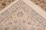 Weave of Luxurious Light Ivory Fine Floral Silk Persian Gonbad Design Square Qum Rug 72738 by Nazmiyal Antique Rugs