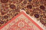 Weave of Luxurious Small Size Fine Weave Floral Design Vintage Ivory Persian Silk Qum Rug 70807 by Nazmiyal Antique Rugs