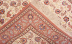 Weave of Small Fine Ivory Color Floral Design Vintage Persian Silk Qum Luxury Rug 70809 by Nazmiyal Antique Rugs