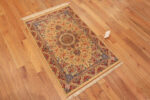 Whole View of Fine Artistic Small Floral Vintage Luxurious Persian Silk Qum Rug 72783 by Nazmiyal Antique Rugs