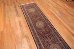 Whole View of Fine Floral Vintage Persian Gonbad Design Silk Qum Luxury Hallway Runner Rug 72789 by Nazmiyal Antique Rugs