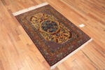 Whole View of Fine Small Artistic Gold Color Luxurious Vintage Persian Silk Qum Rug 72773 by Nazmiyal Antique Rugs