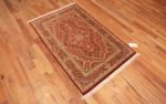 Whole View of Small Fine Artistic Luxurious Silk Pile Vintage Persian Animal Design Qum Rug 70808 by Nazmiyal Antique Rugs