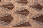 Border of Earthy Brown and Neutral Grey Color Large Scale Geometric Design Modern Area Rug 11277 by Nazmiyal Antique Rugs