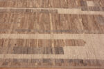 Border of Warm Earthy Brown Neutral Color Tribal Geometric Design Modern Room Size Area Rug 11466 by Nazmiyal Antique Rugs