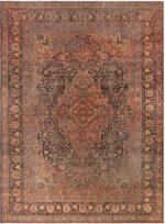 Central Medallion Antique Persian Mohtashem Kashan Rug 72453 by Nazmiyal Antique Rugs