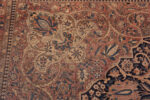 Close Up Of Central Medallion Antique Persian Mohtashem Kashan Rug 72453 by Nazmiyal Antique Rugs