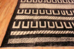Corner of Brown and Cream Color Graphic Tribal Primitive Geometric Pattern Modern Room Size Rug 11469 by Nazmiyal Antique Rugs