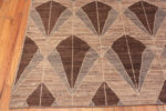 Corner of Earthy Brown and Neutral Grey Color Large Scale Geometric Design Modern Area Rug 11277 by Nazmiyal Antique Rugs