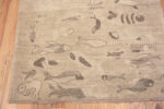 Corner of Neutral Color Artistic Fish Design Modern Hallway Runner Rug 11004 by Nazmiyal Antique Rugs