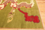Corner of Vintage Indian Green Dragon Design Area Rug 72843 by Nazmiyal Antique Rugs