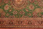 Border Of Green Background Antique Persian Tabriz Rug 72470 by Nazmiyal Antique Rugs