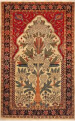 Prayer Design Tree Of Life Antique Persian Sarouk Farahan Rug Prayer Design Tree Of Life Antique Persian Sarouk Farahan Rug 72857 by Nazmiyal Antique Rugs