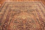 Top of Floral Antique Persian Kerman Rug 72224 by Nazmiyal Antique Rugs